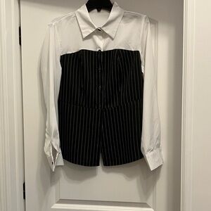 Black and White Pinstripe Blouse